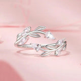 Simple Leaf Adjustable Ring Lucky Leaves Statement