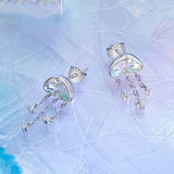 Iridescent Jellyfish Earrings Studs for Women Teen Girls