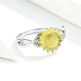 Sunflower Finger Rings for Women Wedding Band Engagement Statement
