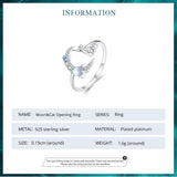 Cat and Moon Cute Animal Opening Ring Moonstone Adjustable Ring